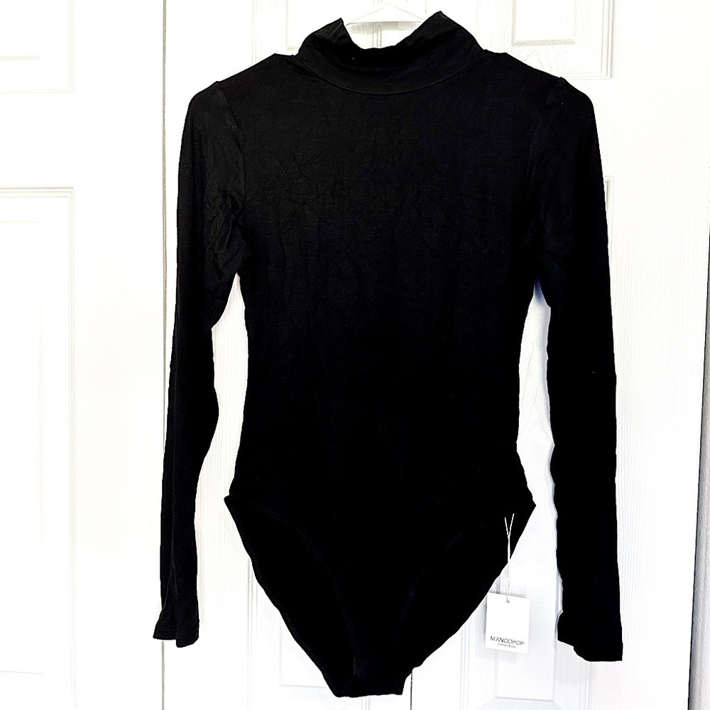New Mangopop Collection Black turtle neck body suit. With tags. Size: Small